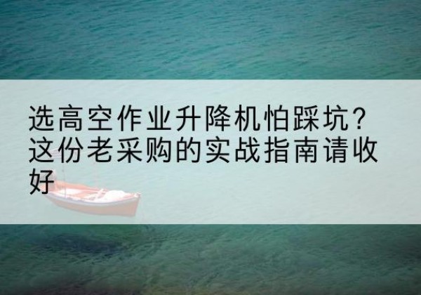 盐田高空作业升降机厂家推荐-选高空作业升降机怕踩坑？这份老采购的实战指南请收好