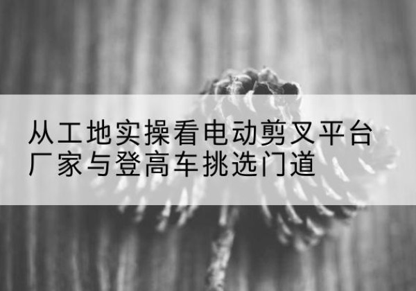 盐田电动剪叉升降平台厂家-从工地实操看电动剪叉平台厂家与登高车挑选门道
