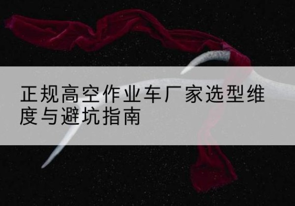 盐田高空作业车厂家-正规选型维度与避坑指南